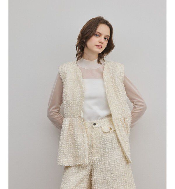 GRACE CONTINENTAL「カットジャガードペプラムジレ」|ベスト・ジレ|キナリ