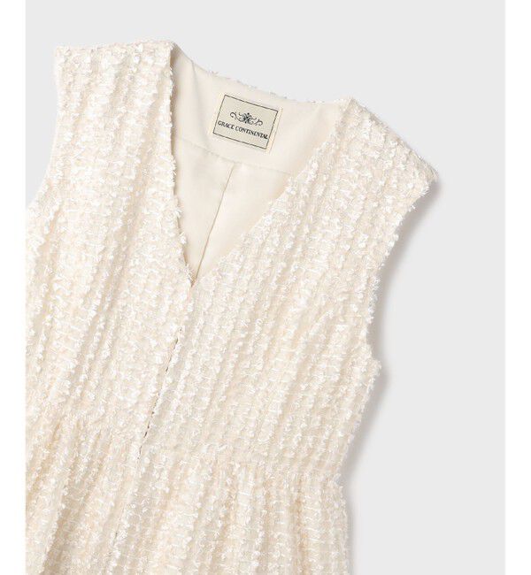 GRACE CONTINENTAL「カットジャガードペプラムジレ」|ベスト・ジレ|