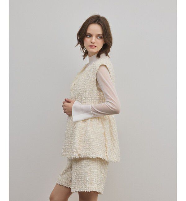 GRACE CONTINENTAL「カットジャガードペプラムジレ」|ベスト・ジレ|