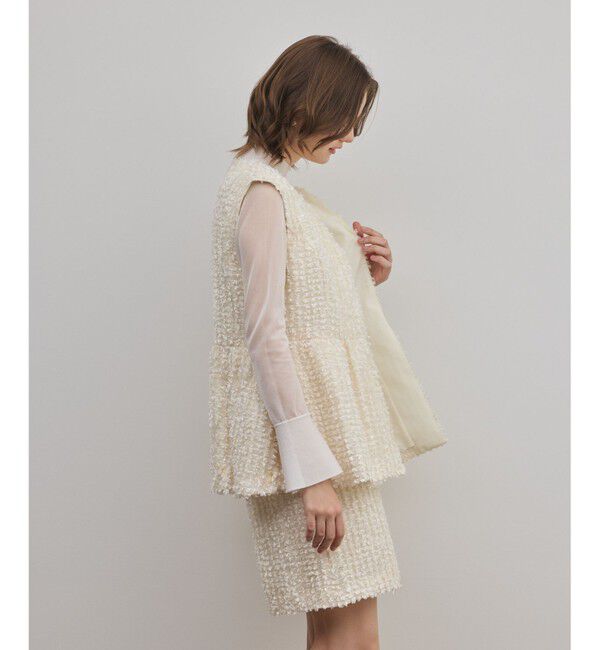 GRACE CONTINENTAL「カットジャガードペプラムジレ」|ベスト・ジレ|