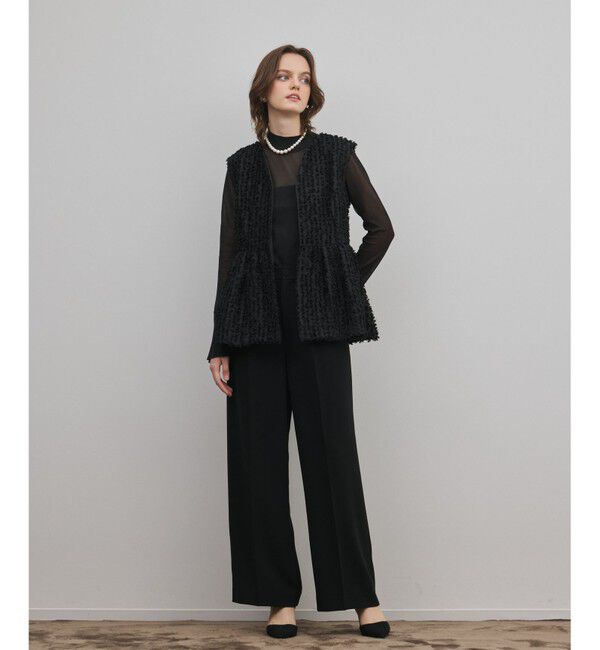 GRACE CONTINENTAL「カットジャガードペプラムジレ」|ベスト・ジレ|