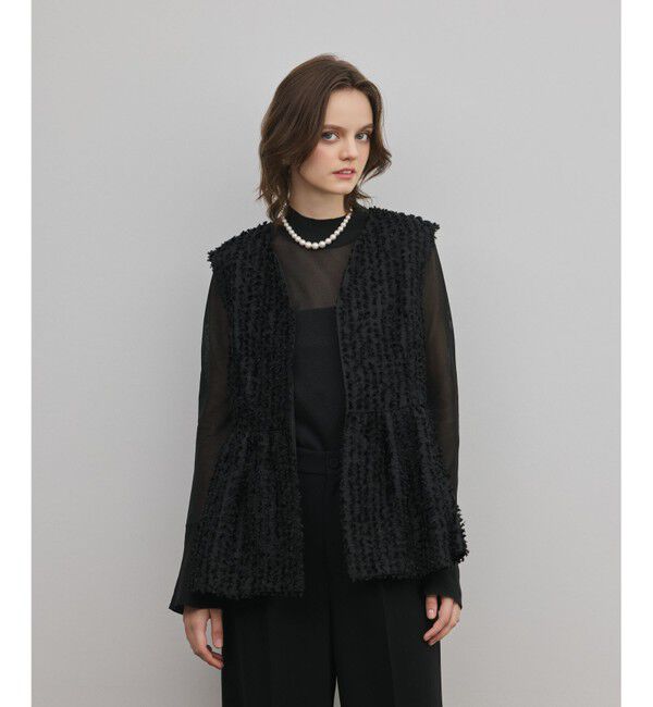 GRACE CONTINENTAL「カットジャガードペプラムジレ」|ベスト・ジレ|