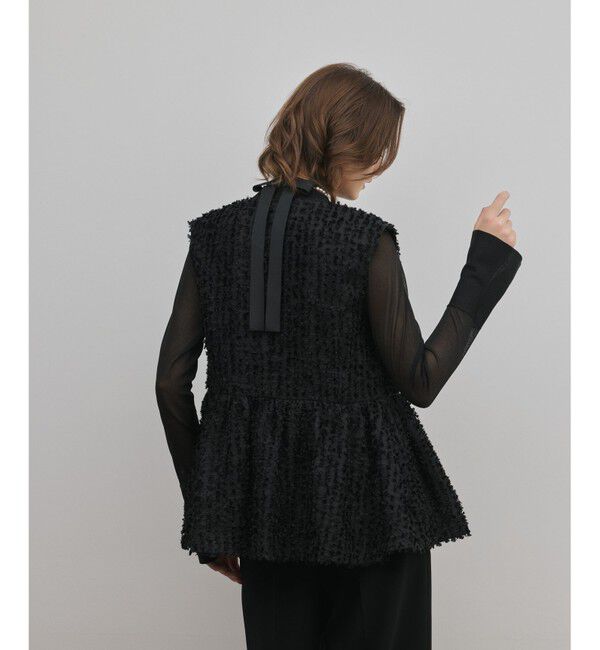 GRACE CONTINENTAL「カットジャガードペプラムジレ」|ベスト・ジレ|