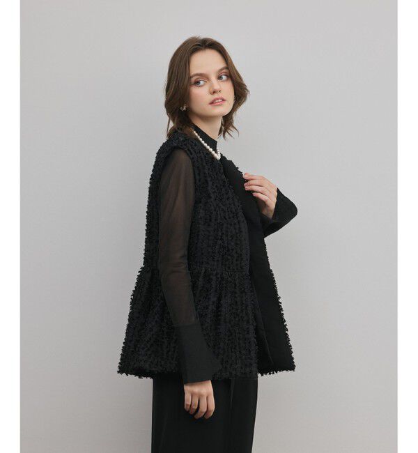 GRACE CONTINENTAL「カットジャガードペプラムジレ」|ベスト・ジレ|