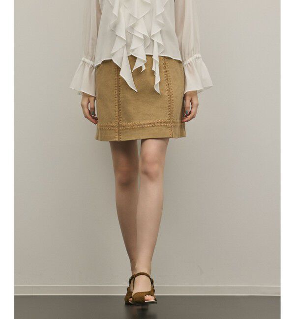 GRACE CONTINENTAL「ラインembミニスカート」|スカート|