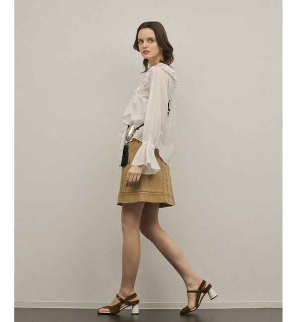 GRACE CONTINENTAL「ラインembミニスカート」|スカート|