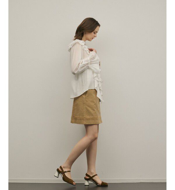 GRACE CONTINENTAL「ラインembミニスカート」|スカート|