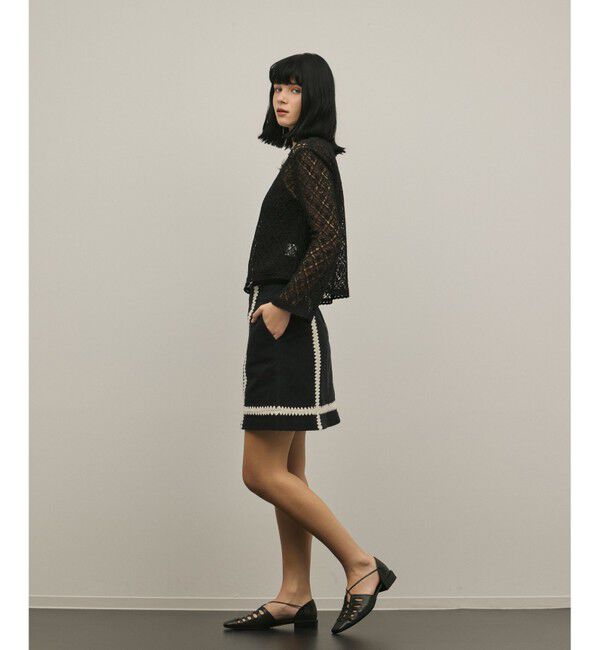 GRACE CONTINENTAL「ラインembミニスカート」|スカート|