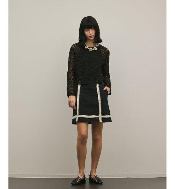 GRACE CONTINENTAL「ラインembミニスカート」|スカート|