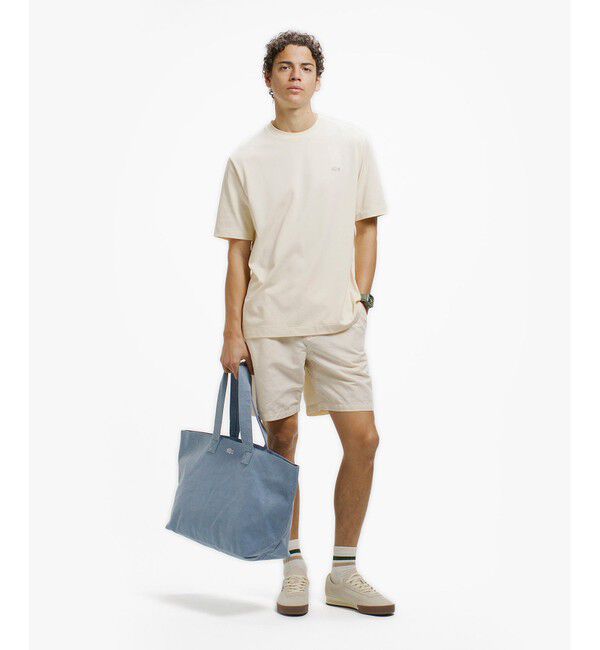 LACOSTE「二層構造 消臭 速乾 UVカット ワンポイント アウトラインロゴクルーネック半袖Tシャツ」|Tシャツ・カットソー|