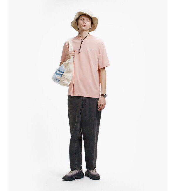 LACOSTE「二層構造 消臭 速乾 UVカット ワンポイント アウトラインロゴクルーネック半袖Tシャツ」|Tシャツ・カットソー|