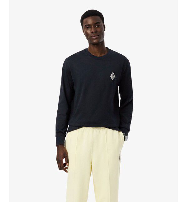 LACOSTE「ダイヤロゴパッチロングスリーブTシャツ」|Tシャツ・カットソー|ブラック
