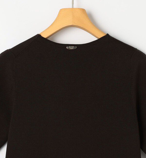 NOLLEY'S sophi「《手洗い可能》トライアングルカラー総針5分袖プルオーバー」|ニット・セーター|