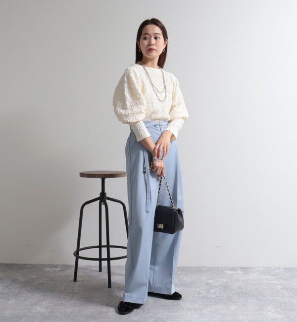 fredy emue「ベルト付きタックパンツ」|スラックス|