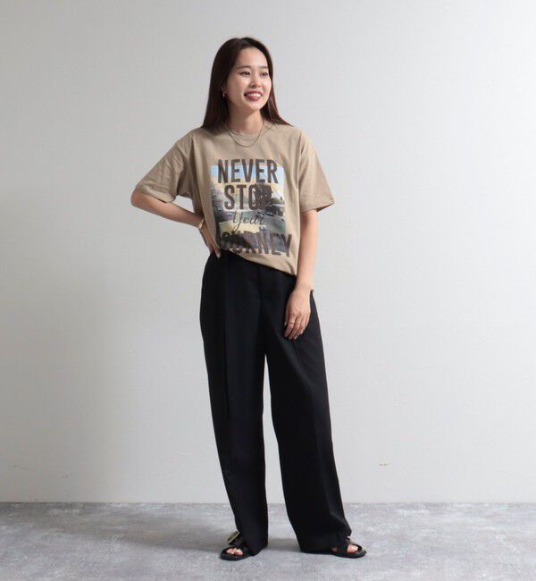 fredy emue「ベルト付きタックパンツ」|スラックス|