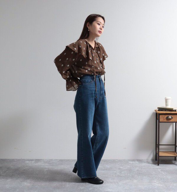 fredy emue「シアー楊柳刺繍ケープブラウス」|シャツ・ブラウス|