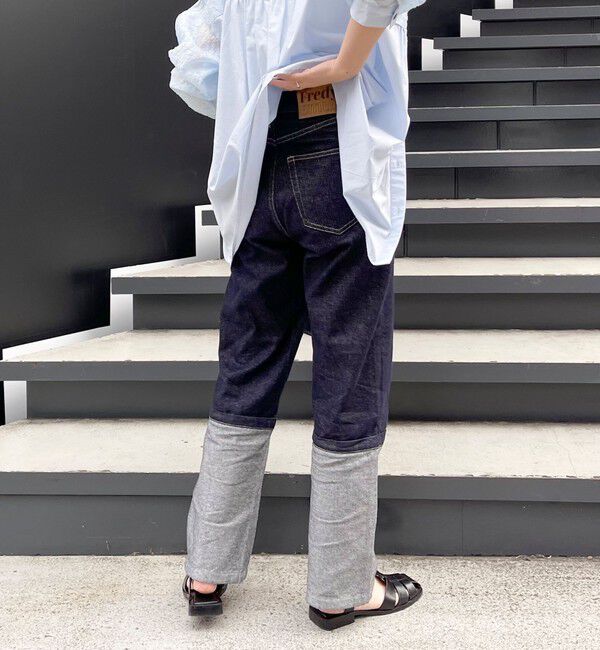fredy emue「ロングロールアップデニムパンツ」|デニム|