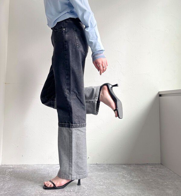 fredy emue「ロングロールアップデニムパンツ」|デニム|