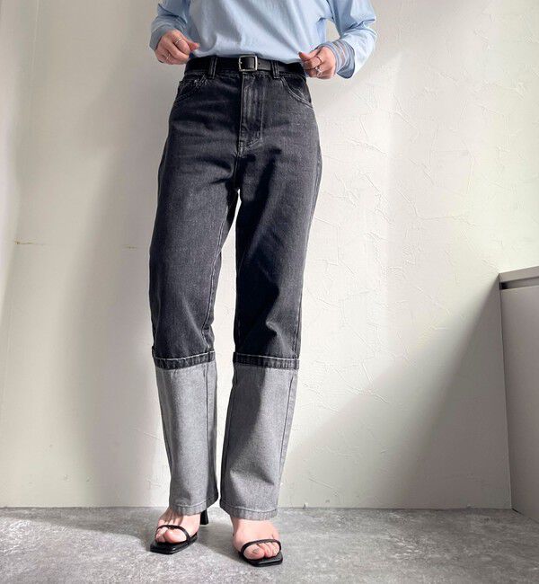 fredy emue「ロングロールアップデニムパンツ」|デニム|