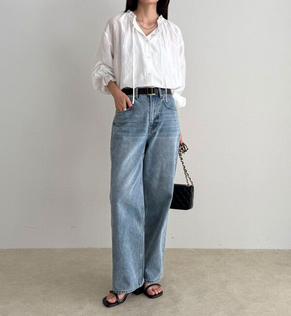 fredy emue「シャイニーシアーギャザーブラウス」|シャツ・ブラウス|