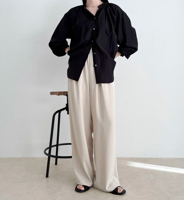 fredy emue「シャイニーシアーギャザーブラウス」|シャツ・ブラウス|