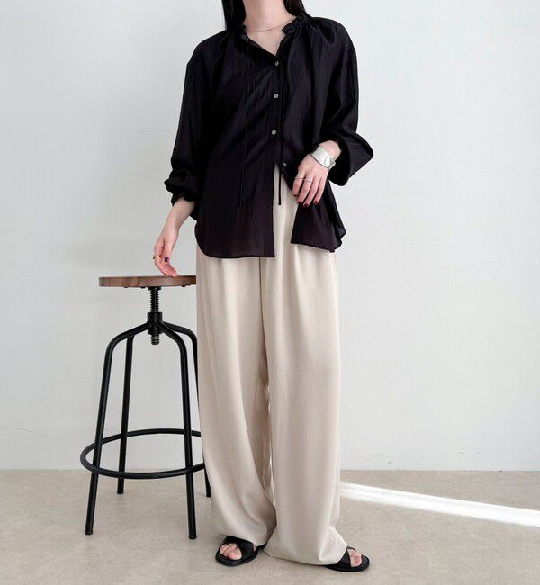 fredy emue「シャイニーシアーギャザーブラウス」|シャツ・ブラウス|