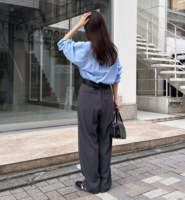 fredy emue「【オン・オフ対応/高身長サイズあり】とろみツイルタックスラックス」|スラックス|