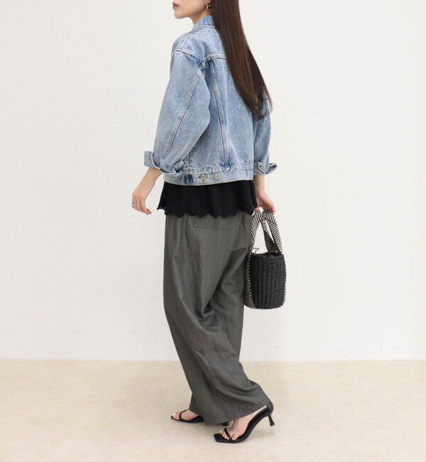 fredy emue「【低身長サイズ34有り】ライトシャンブレーデニムイージーパンツ」|チノ|