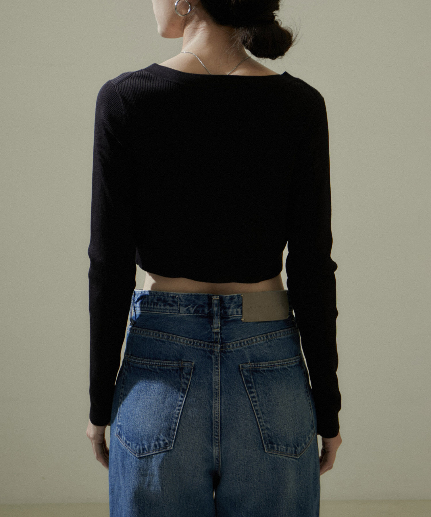 SALON adam et rope'「ウォッシャブルシルククロップドVネックカーディガン」|カーディガン|