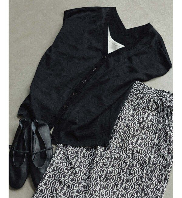 SALON adam et rope'「リネンニットベスト2WAYカーディガン［ドライタッチ・洗える］」|カーディガン|