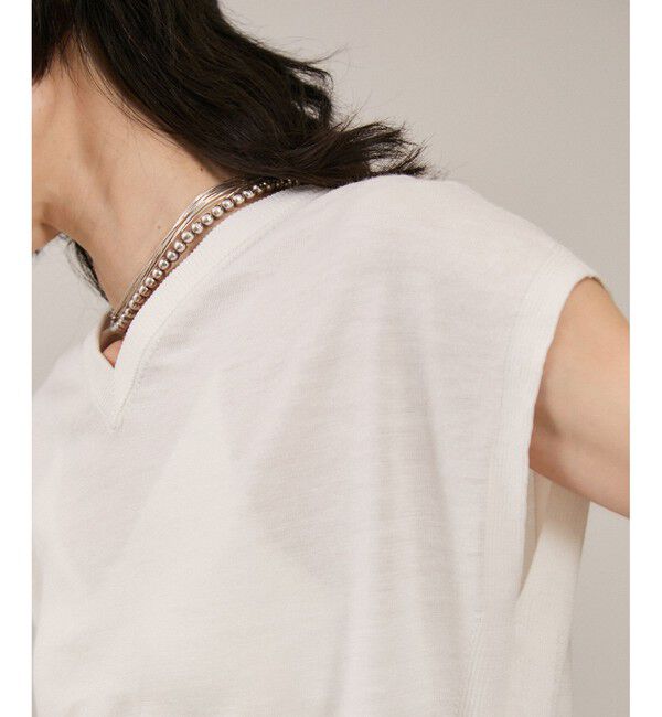 SALON adam et rope'「リネンニットベスト2WAYカーディガン［ドライタッチ・洗える］」|カーディガン|