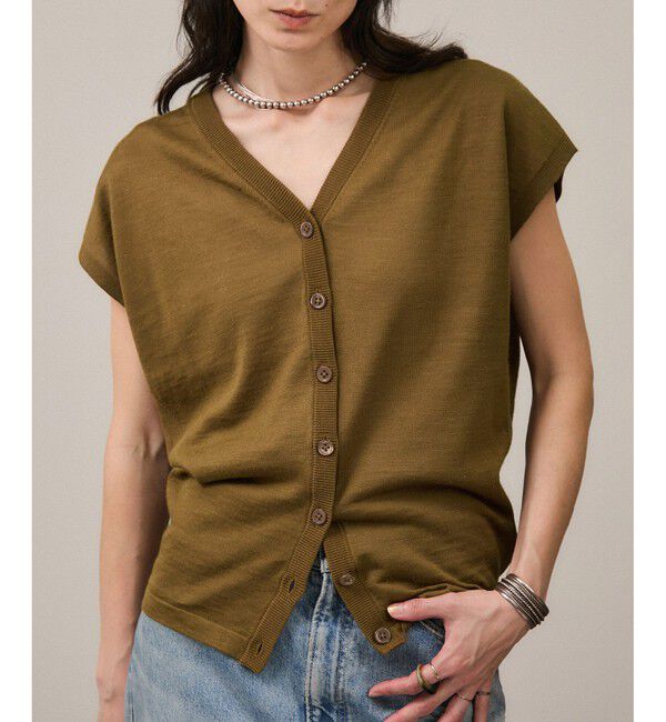 SALON adam et rope'「リネンニットベスト2WAYカーディガン［ドライタッチ・洗える］」|カーディガン|