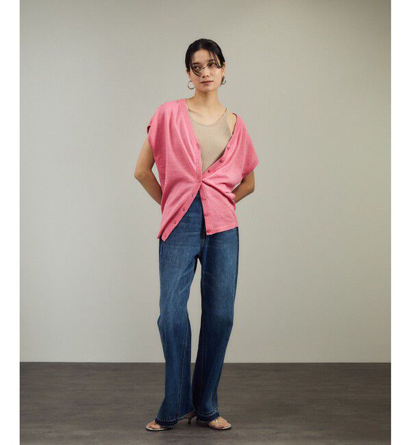 SALON adam et rope'「リネンニットベスト2WAYカーディガン［ドライタッチ・洗える］」|カーディガン|