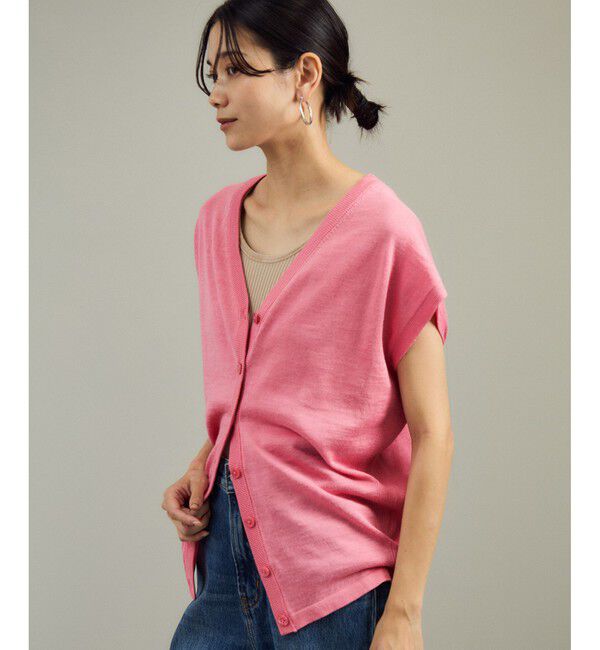 SALON adam et rope'「リネンニットベスト2WAYカーディガン［ドライタッチ・洗える］」|カーディガン|