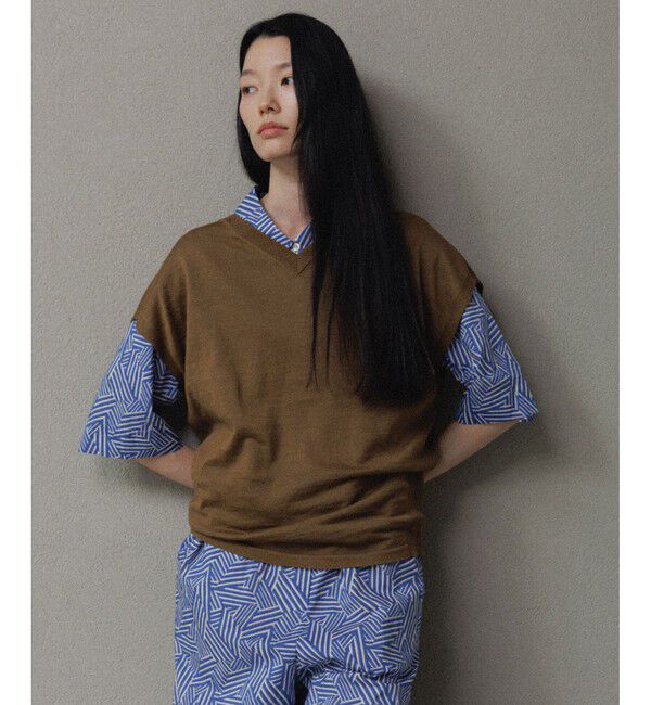 SALON adam et rope'「リネンニットベスト2WAYカーディガン［ドライタッチ・洗える］」|カーディガン|