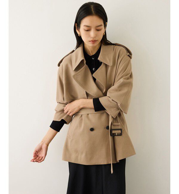 ROPE「【MANTECO(マンテコ)】テンセルウールミドル丈トレンチコート」|トレンチコート|