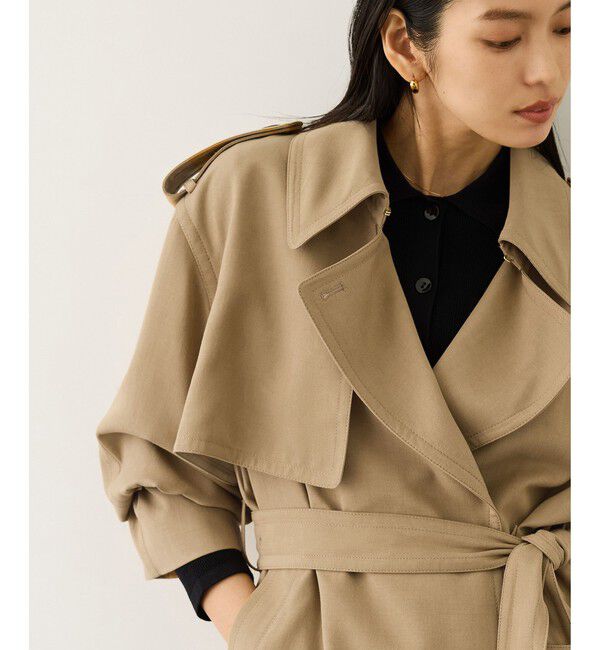 ROPE「【MANTECO(マンテコ)】テンセルウールミドル丈トレンチコート」|トレンチコート|