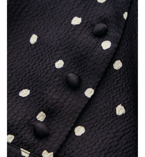 ROPE「ドットプリントペプラムブラウス/イージーケア」|シャツ・ブラウス|