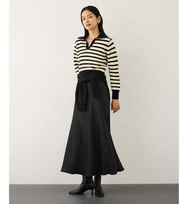 ROPE「リンクルサテンマーメイドスカート」|スカート|