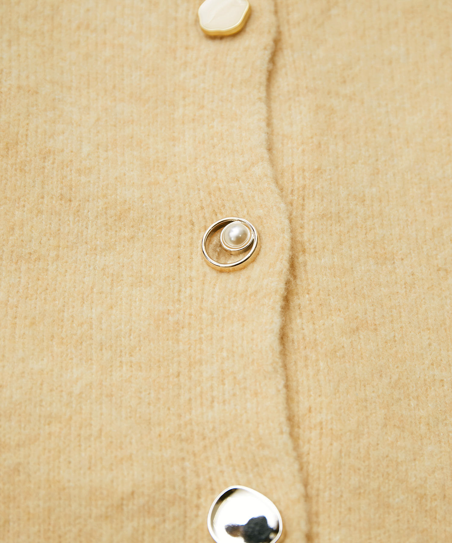 VIS「【洗える】レトロ釦ボリュームスリーブカーディガン」|カーディガン|