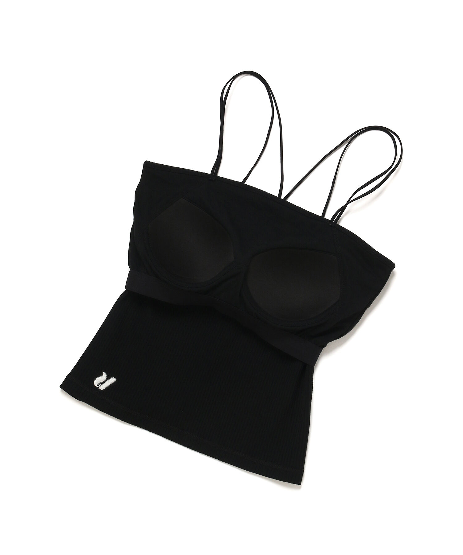 VIS「【ViVi12月号掲載】【選べる着丈】カップ付きロゴ刺繍キャミソール【洗える】」|キャミソール|