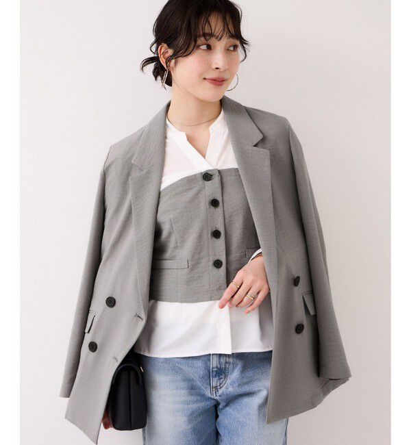 VIS「美easyリネンライクテーラードジャケット/イージーケア・接触冷感・セットアップ対応」|テーラードジャケット|
