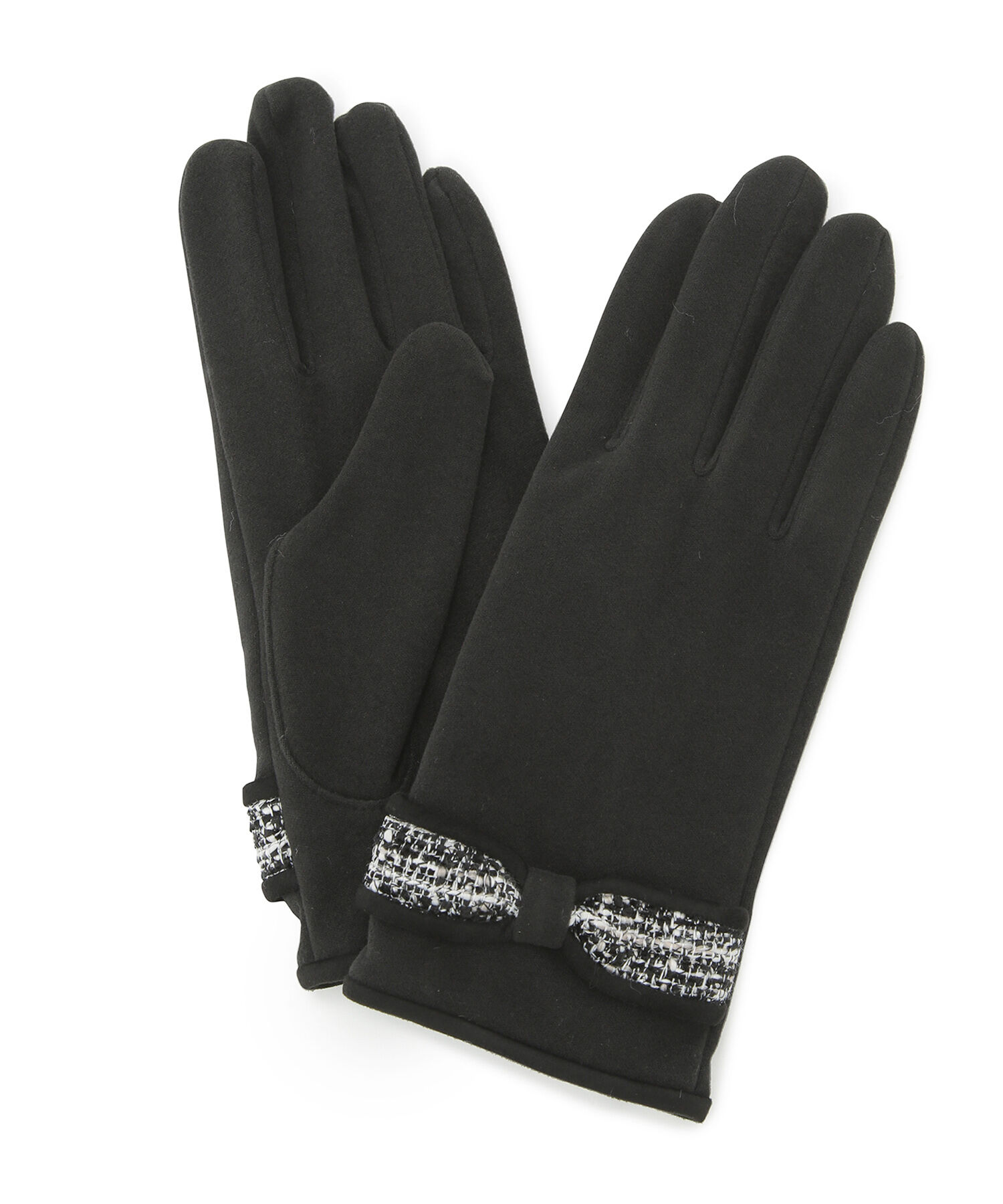 ROPE PICNIC PASSAGE「パイピングツイードリボングローブ」|手袋|