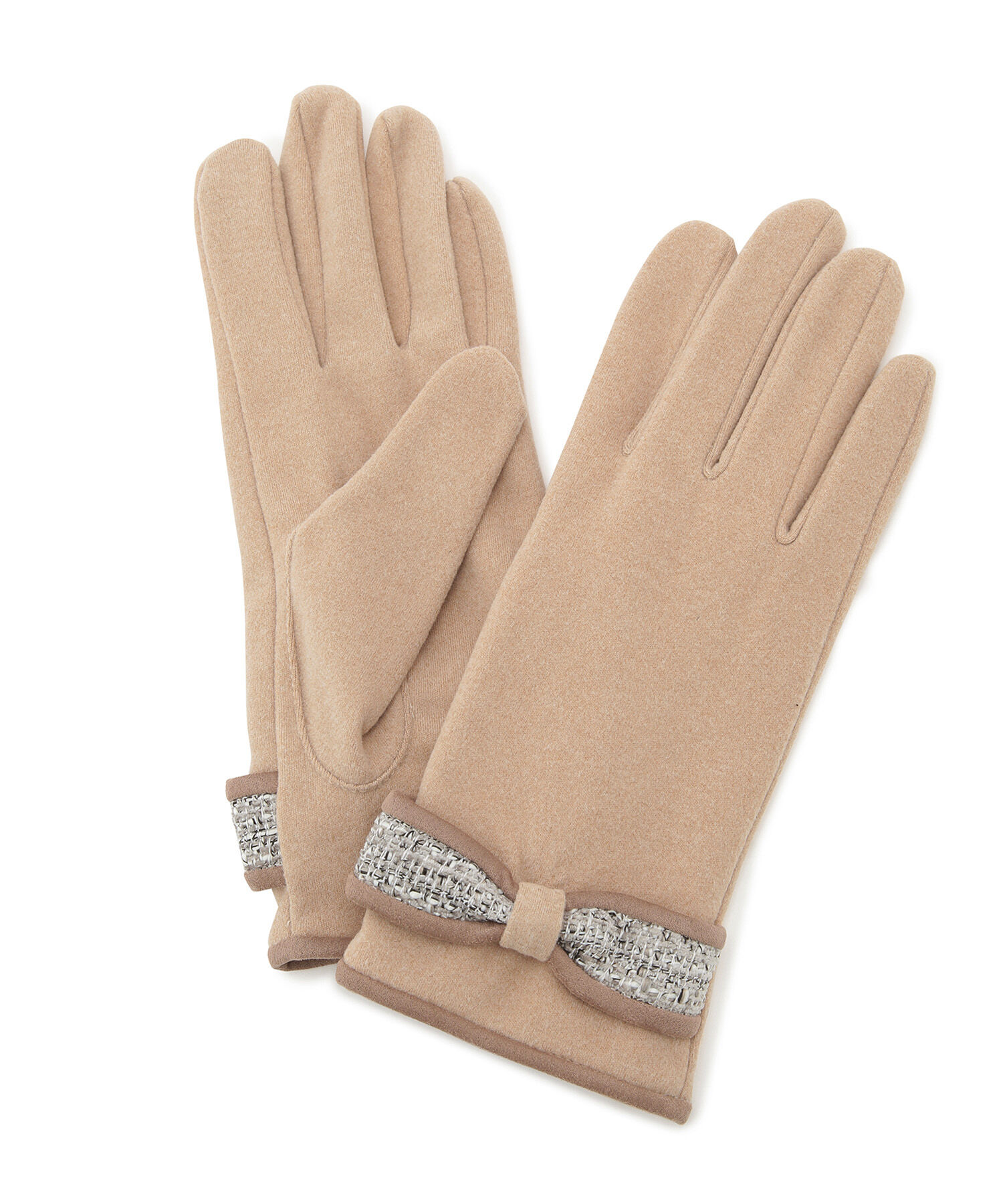 ROPE PICNIC PASSAGE「パイピングツイードリボングローブ」|手袋|