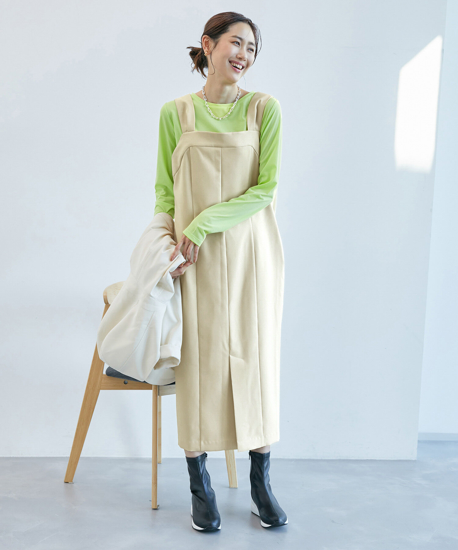 Rope&rsquo;Picnic「ブライトシリーズ/ジャンパースカート/2WAY・リンクコーデ」|ジャンパースカート|