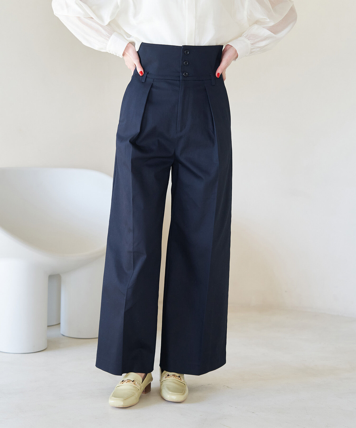 Rope&rsquo;Picnic「防汚加工/タックワイドパンツ」|その他|