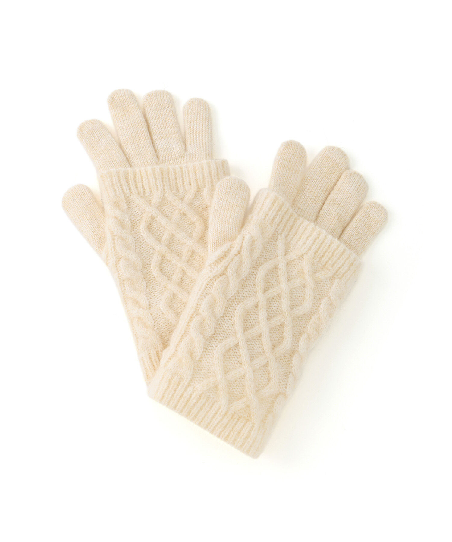 ROPE PICNIC PASSAGE「3WAY/ケーブル編み&times;リブ編みニットグローブ」|手袋|