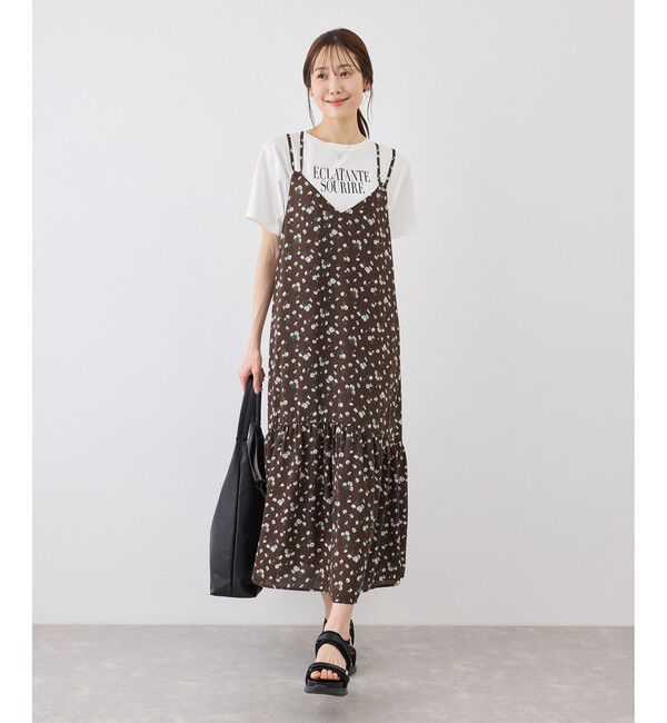 Rope&rsquo;Picnic「花柄ティアードダブルストラップキャミワンピース」|ワンピース|