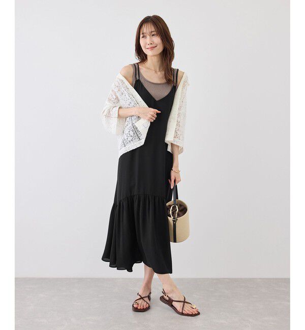 Rope&rsquo;Picnic「花柄ティアードダブルストラップキャミワンピース」|ワンピース|