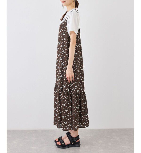 Rope&rsquo;Picnic「花柄ティアードダブルストラップキャミワンピース」|ワンピース|